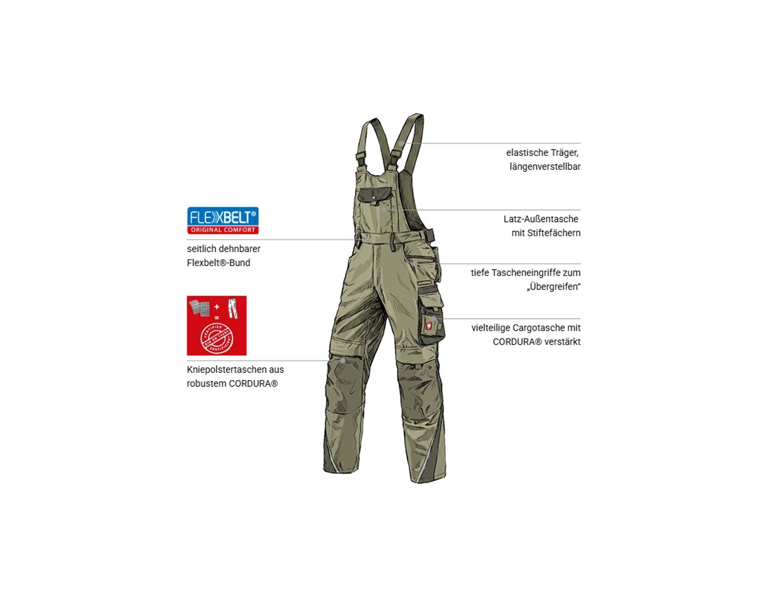 Kfz-Mechatroniker: Latzhose e.s.motion + schilf/moos 1