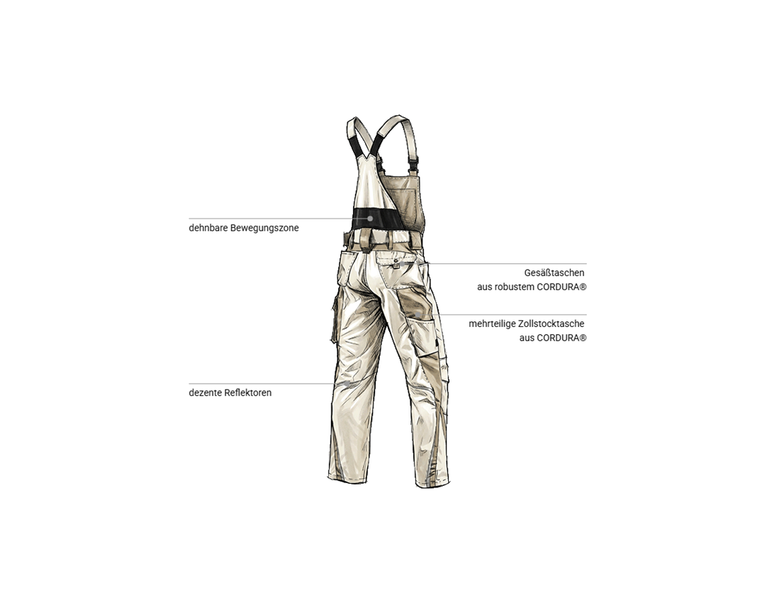 Kfz-Mechatroniker: Latzhose e.s.motion + gips/lehm 2