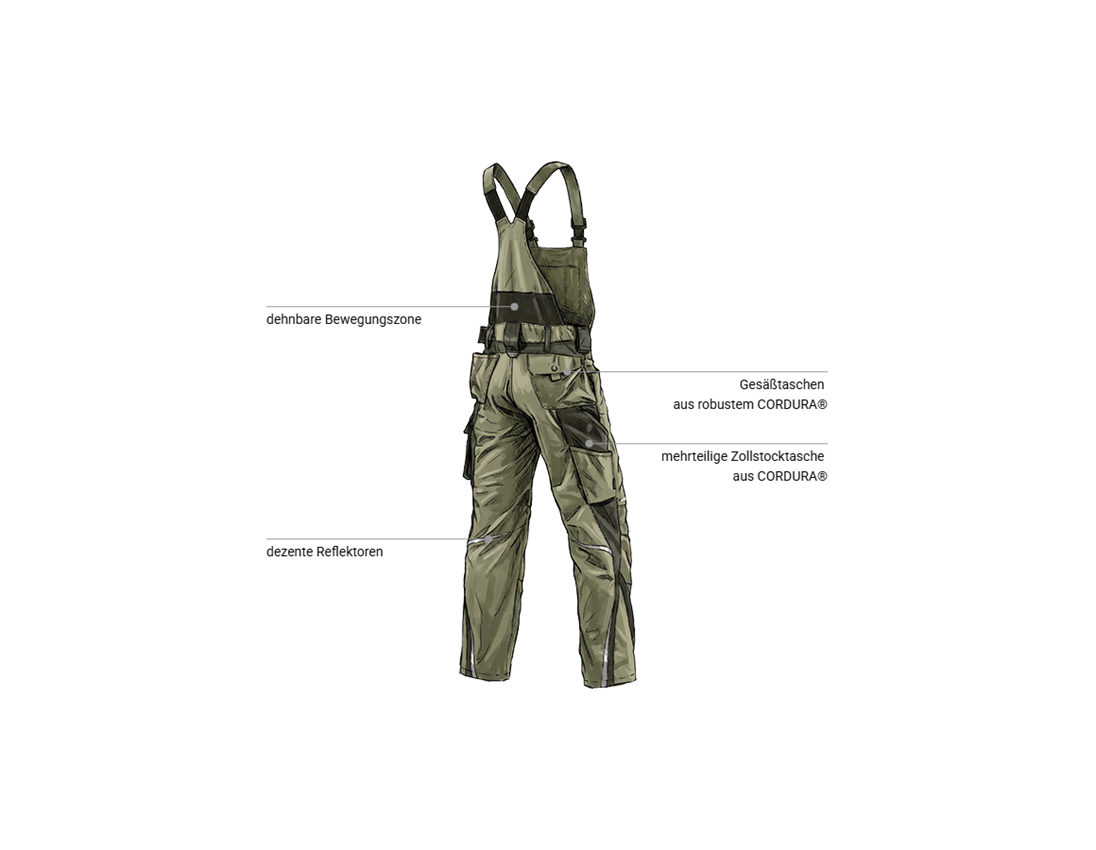 Kfz-Mechatroniker: Latzhose e.s.motion + schilf/moos 2