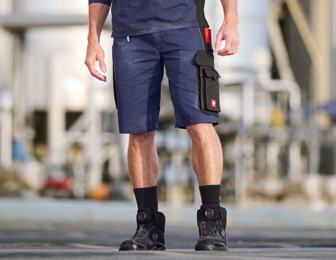 Pantalons de travail: Short e.s.active + bleu foncé/noir