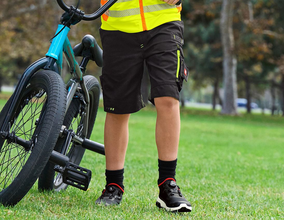 Shorts: Short e.s.motion 2020, Kinder + schwarz/warngelb/warnorange 1