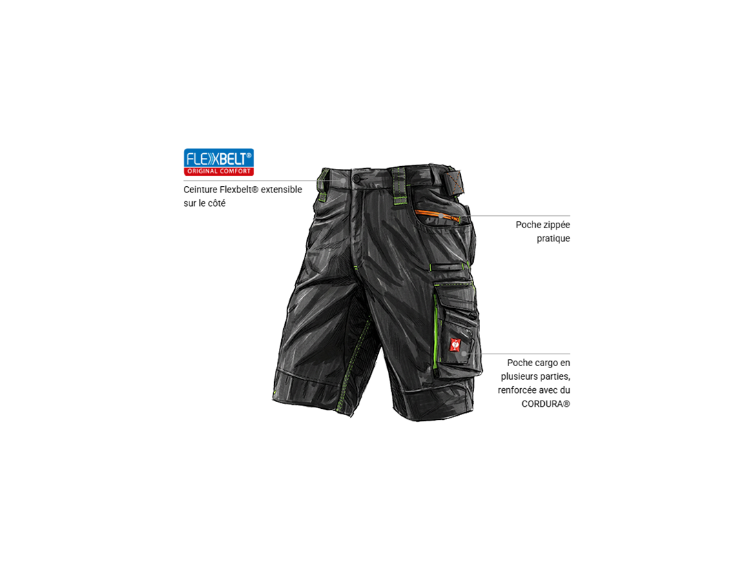 Vêtements: Short e.s.motion 2020 + noir/jaune fluo/orange fluo 1
