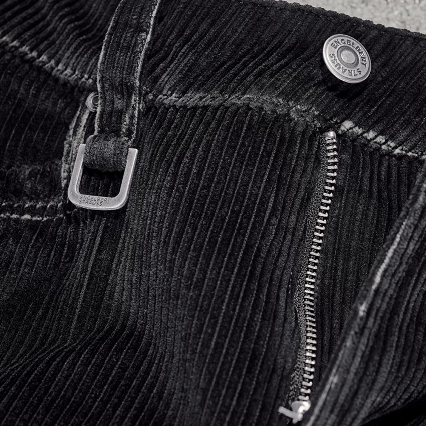 Pantalons de travail: e.s. Short cargo en velours côtelé + noir 2