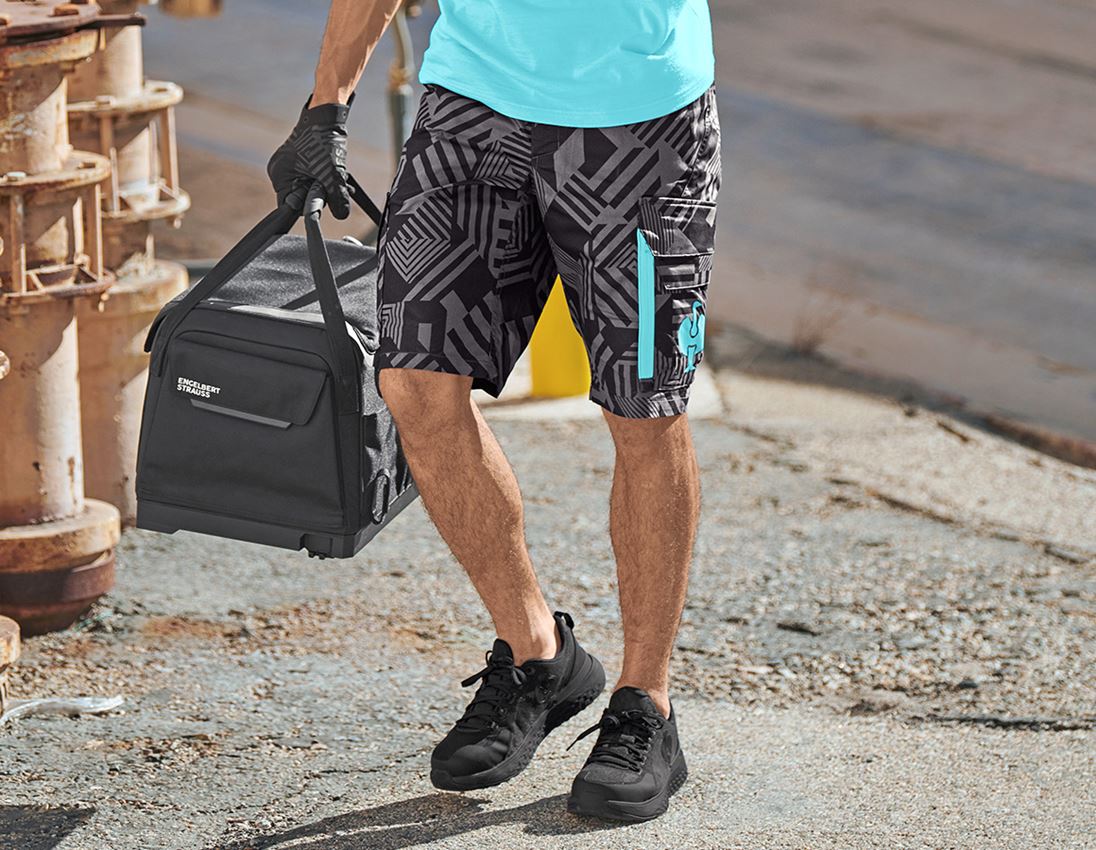 Pantalons de travail: Short e.s.trail + noir/anthracite/lapis turquoise