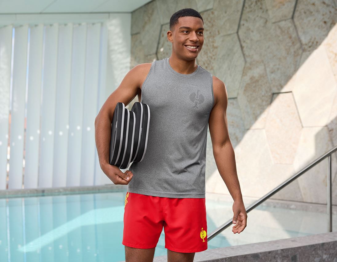 Pantalons de travail: Short de bain e.s.trail + strauss rouge/jaune acide 1