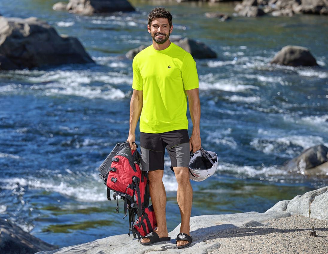 Pantalons de travail: Short de bain trekking e.s.trail + noir/anthracite/orange fluo/jaune fluo 2
