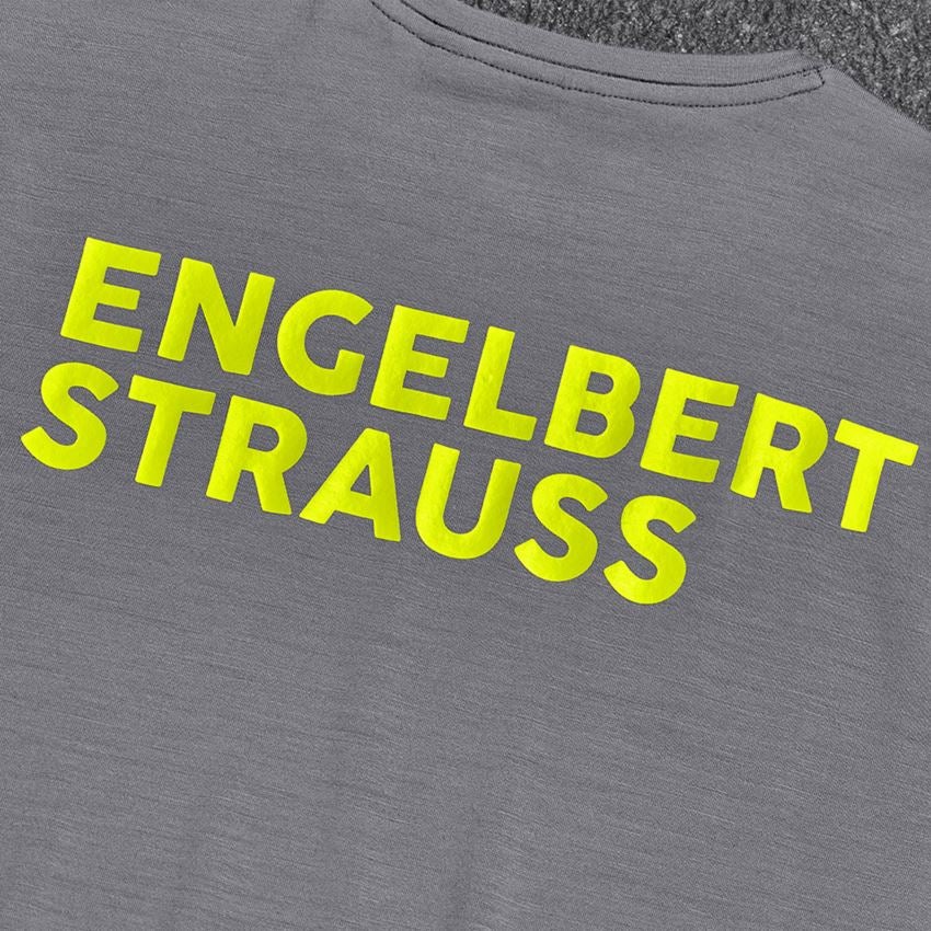 Shirts & Co.: T-Shirt Merino e.s.trail + basaltgrau/acidgelb 2