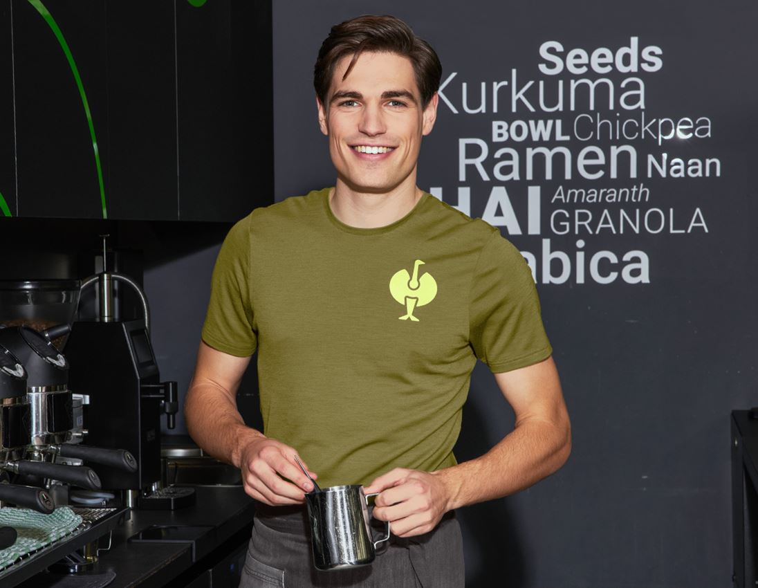 Shirts & Co.: T-Shirt Merino e.s.trail + wacholdergrün/limegrün 2
