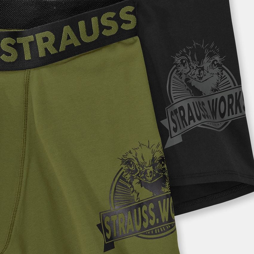 Unterwäsche | Thermokleidung: Longleg Pants e.s.iconic, 2er Pack + berggrün+schwarz 2