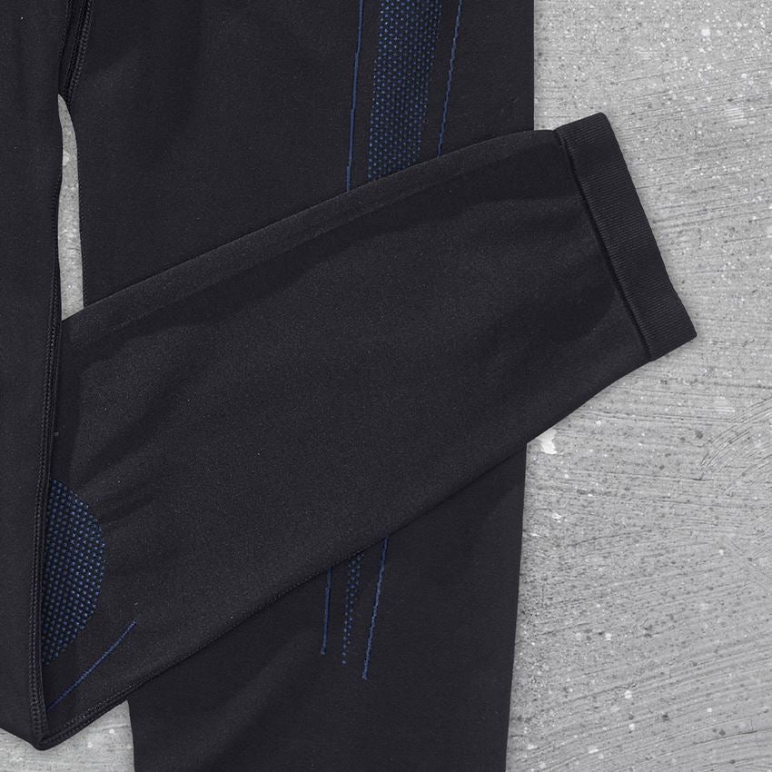 Unterwäsche | Thermokleidung: Doppelpack e.s. Funktions-Long Pants seamless-warm + schwarz/enzianblau 2