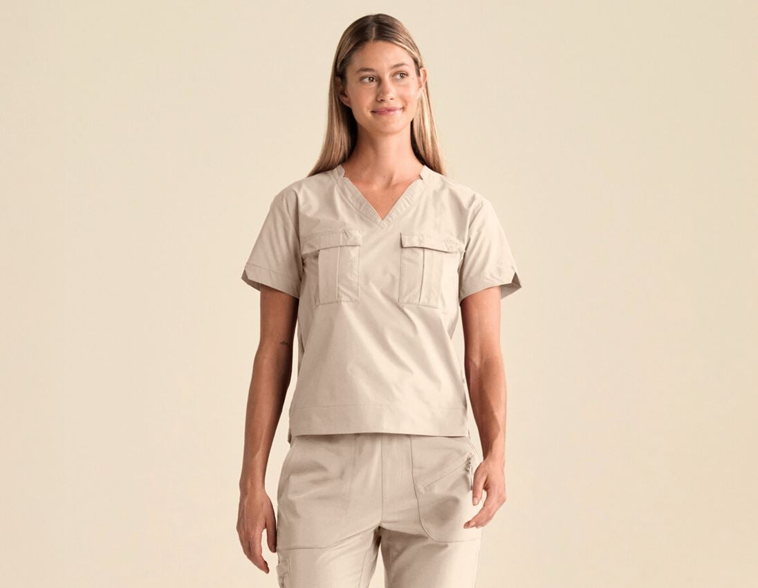 Bekleidung: Double-Pocket Shirt e.s.avida, Damen + jurabeige