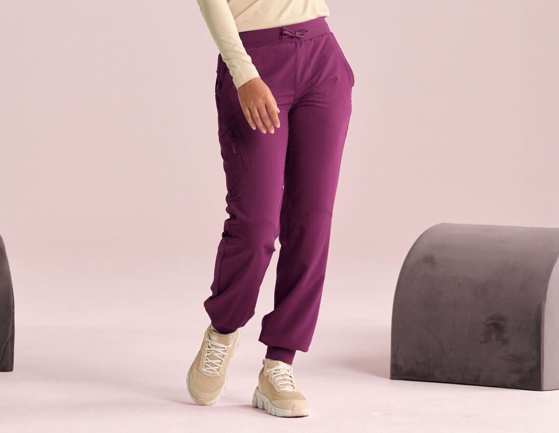 Pantalons de travail: Pantalon Pocket e.s.avida, femmes + violet rouge 2