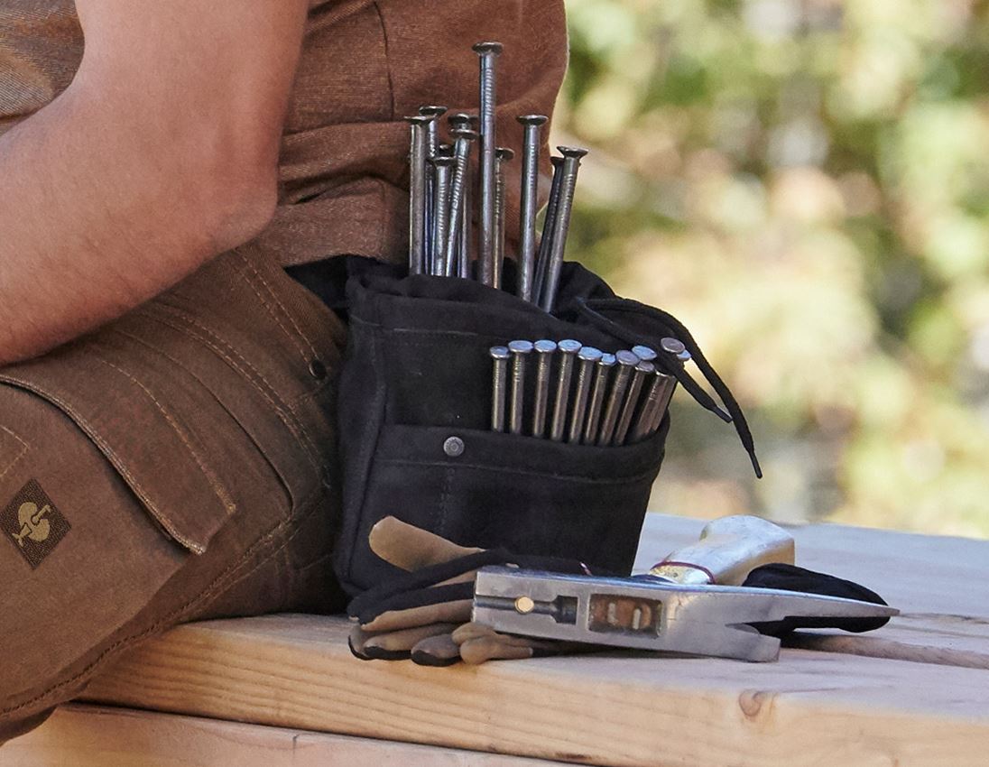 Werkzeugtaschen: Leder-Nageltasche e.s.vintage + schwarz 2