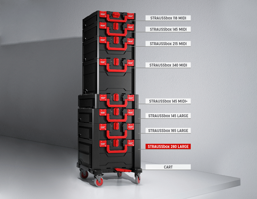 Système STRAUSSbox: STRAUSSbox 280 large + noir/rouge