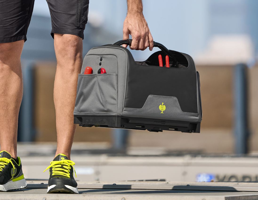 Werkzeugtaschen: STRAUSSbox Werkzeugtasche offen + basaltgrau/acidgelb
