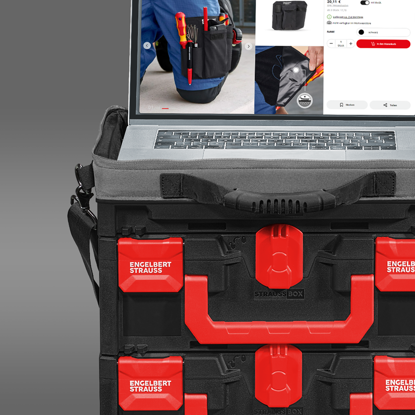 STRAUSSbox System: STRAUSSbox Laptoptasche + basaltgrau/acidgelb 2