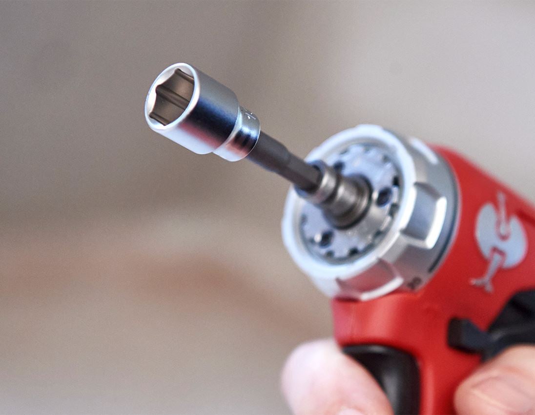 Clé à douille: e.s. Kit d'adaptateur pour perceuse 1/4+ 3/8+ 1/2 3