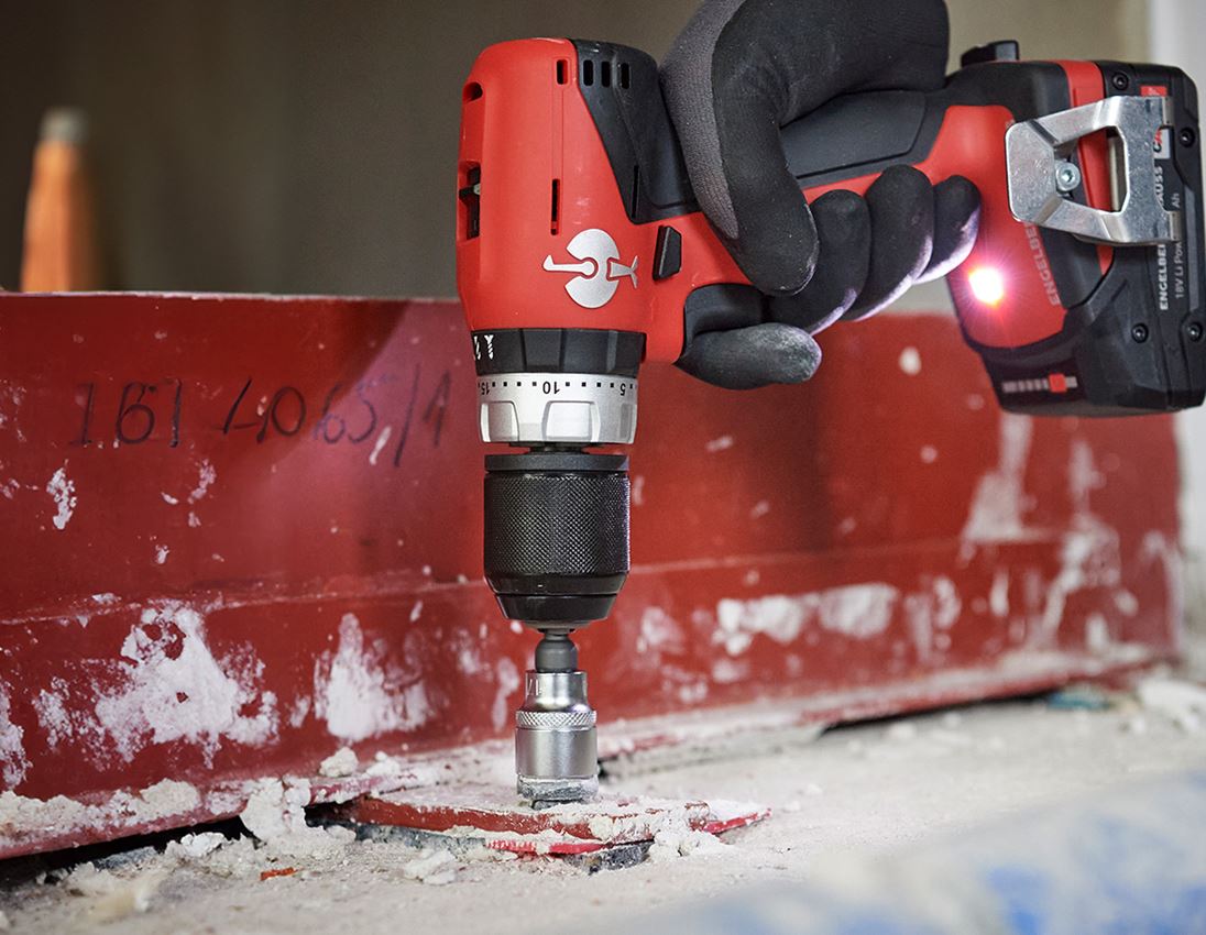 Clé à douille: e.s. Kit d'adaptateur pour perceuse 1/4+ 3/8+ 1/2 1