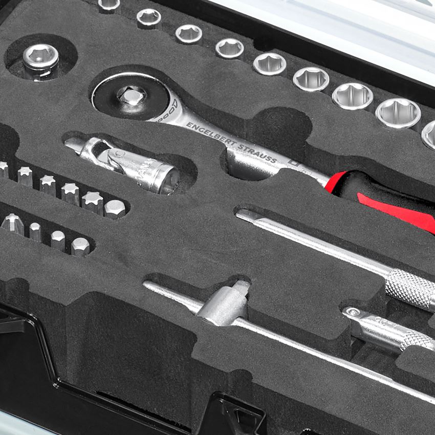 Clé à douille: Jeu de douilles lockfix 1/4 dans STRAUSSbox mini 2