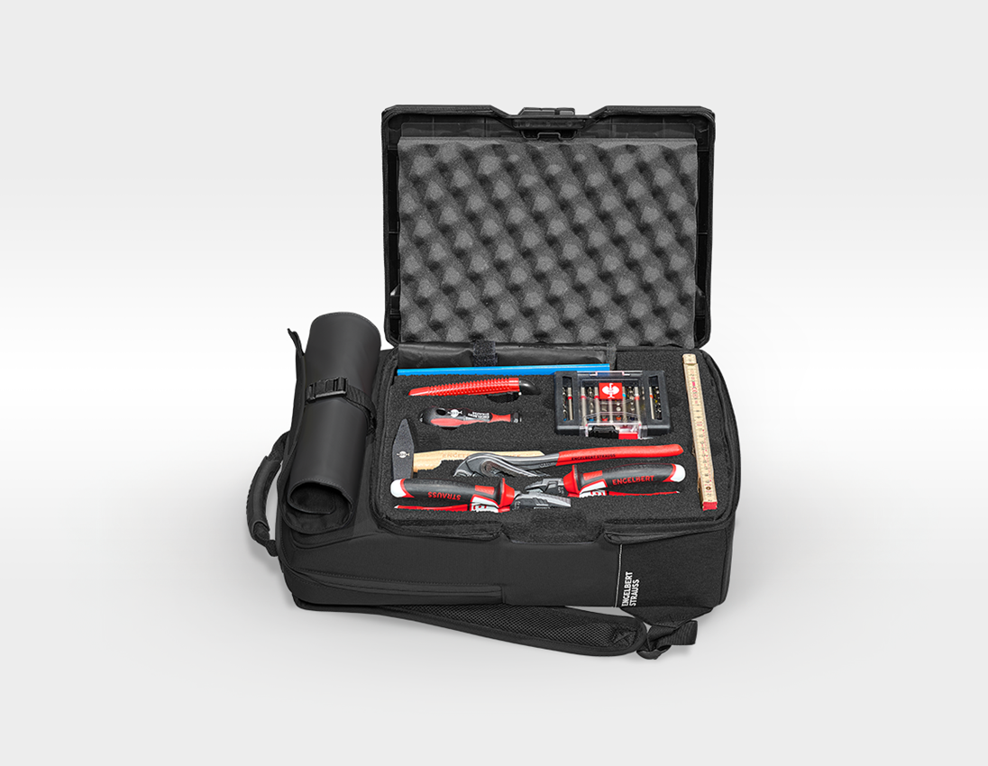 Werkzeuge: Einlage Allround Classic + STRAUSSbox Rucksack + schwarz