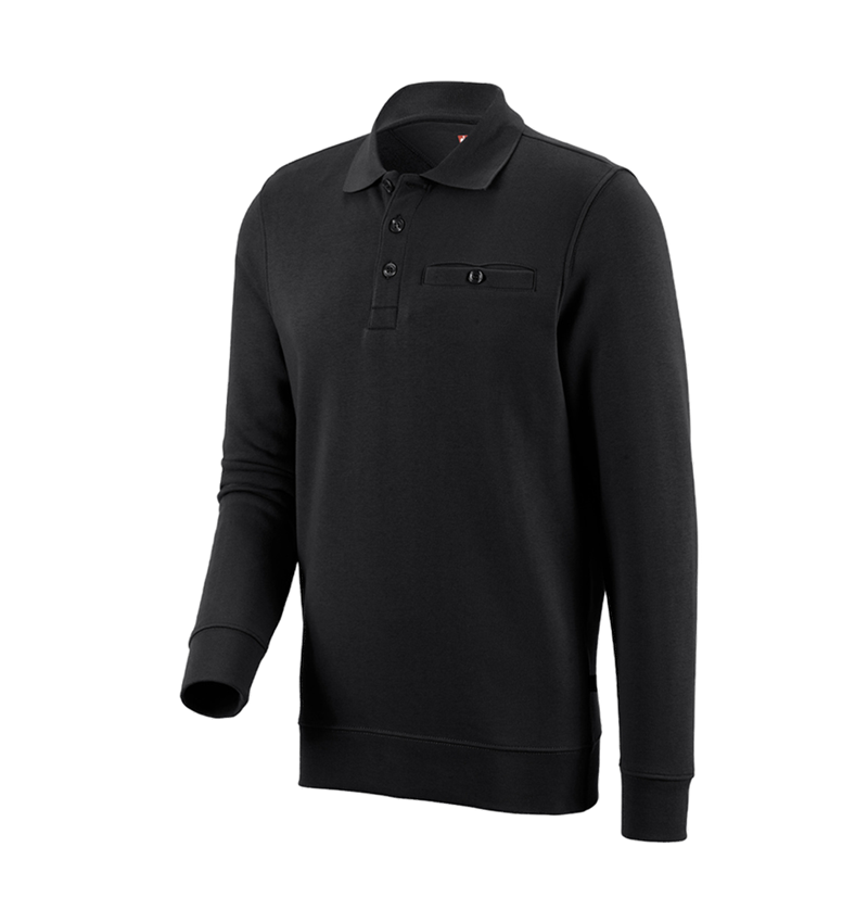 Shirts & Co.: e.s. Sweatshirt poly cotton Pocket + schwarz 1