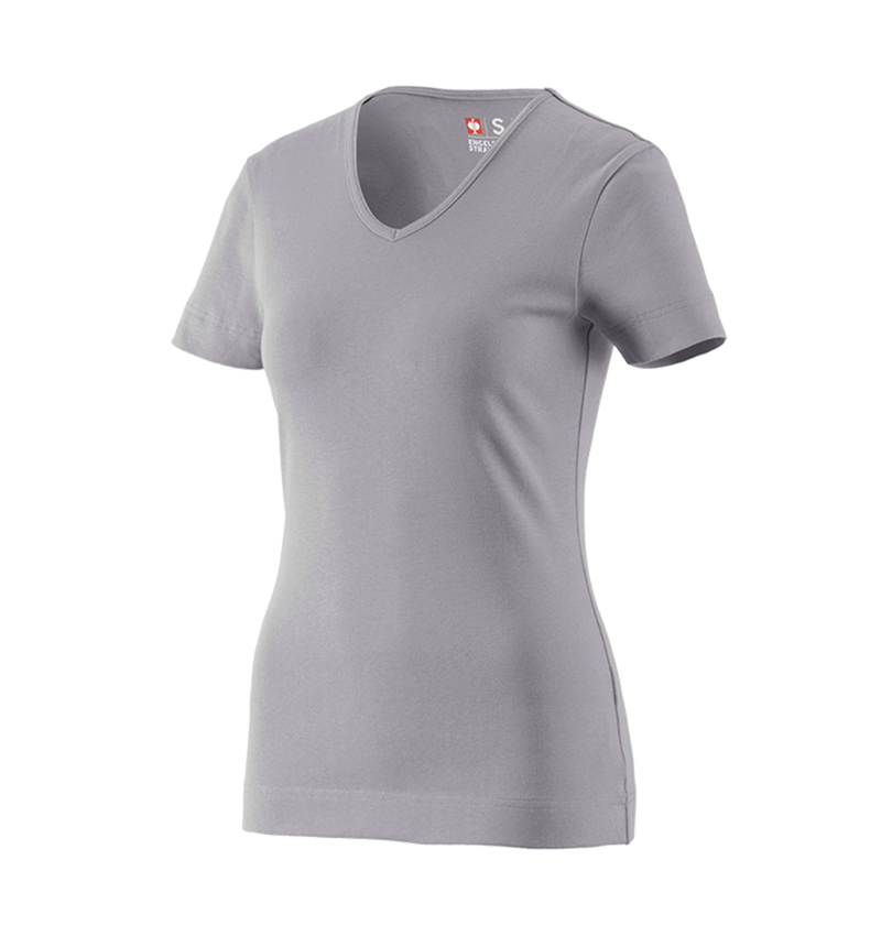 Shirts & Co.: e.s. T-Shirt cotton V-Neck, Damen + platin