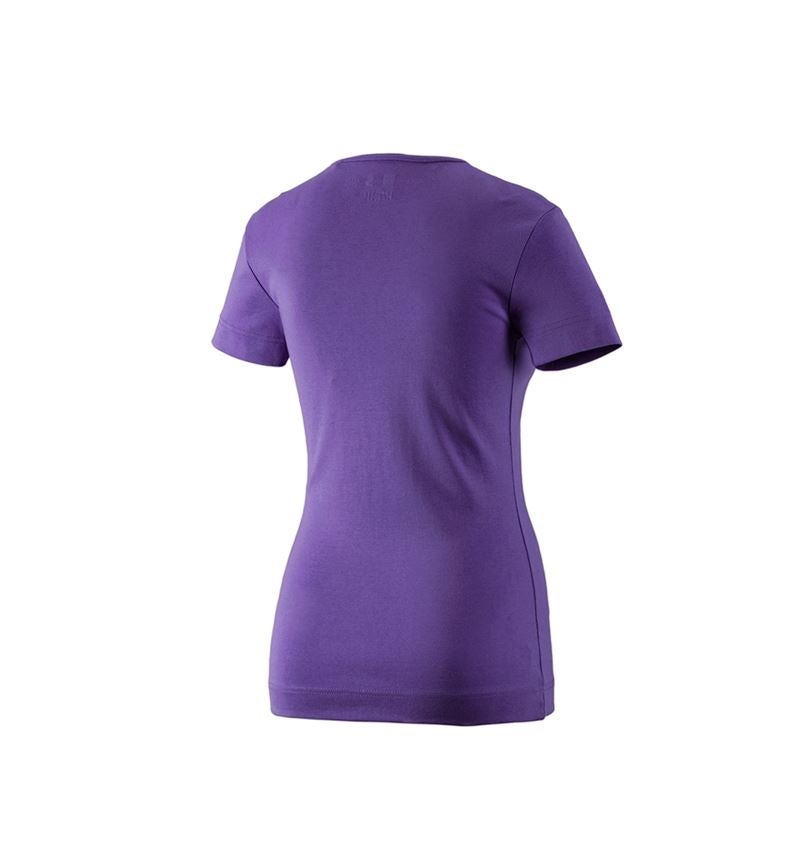 Shirts & Co.: e.s. T-Shirt cotton V-Neck, Damen + lila 1