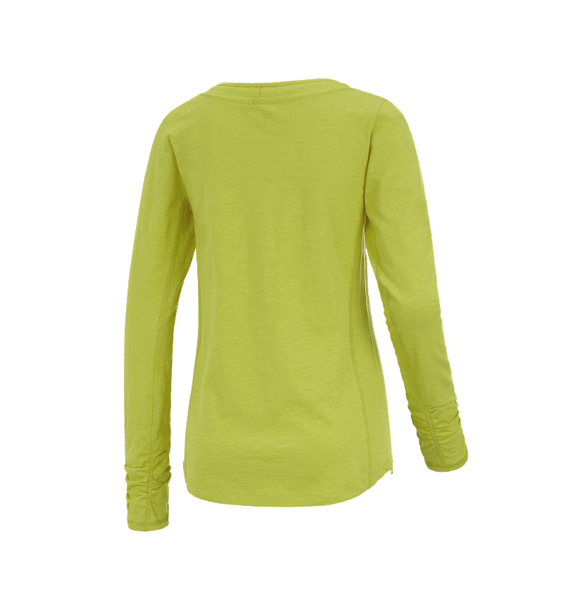 Hauts: e.s. Longsleeve cotton slub, femmes + vert mai 1