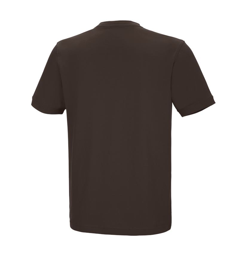 Hauts: e.s. T-shirt cotton stretch V-Neck + marron 3