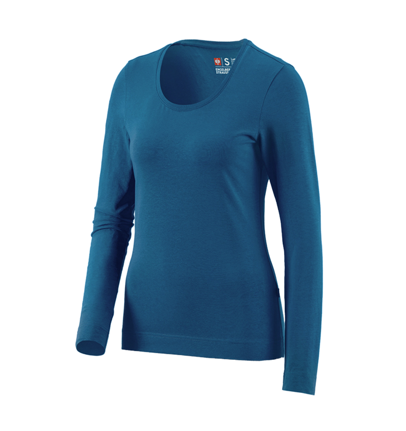 Shirts & Co.: e.s. Longsleeve cotton stretch, Damen + atoll 2