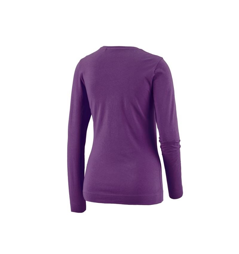 Hauts: e.s. Longsleeve cotton stretch, femmes + violet 1