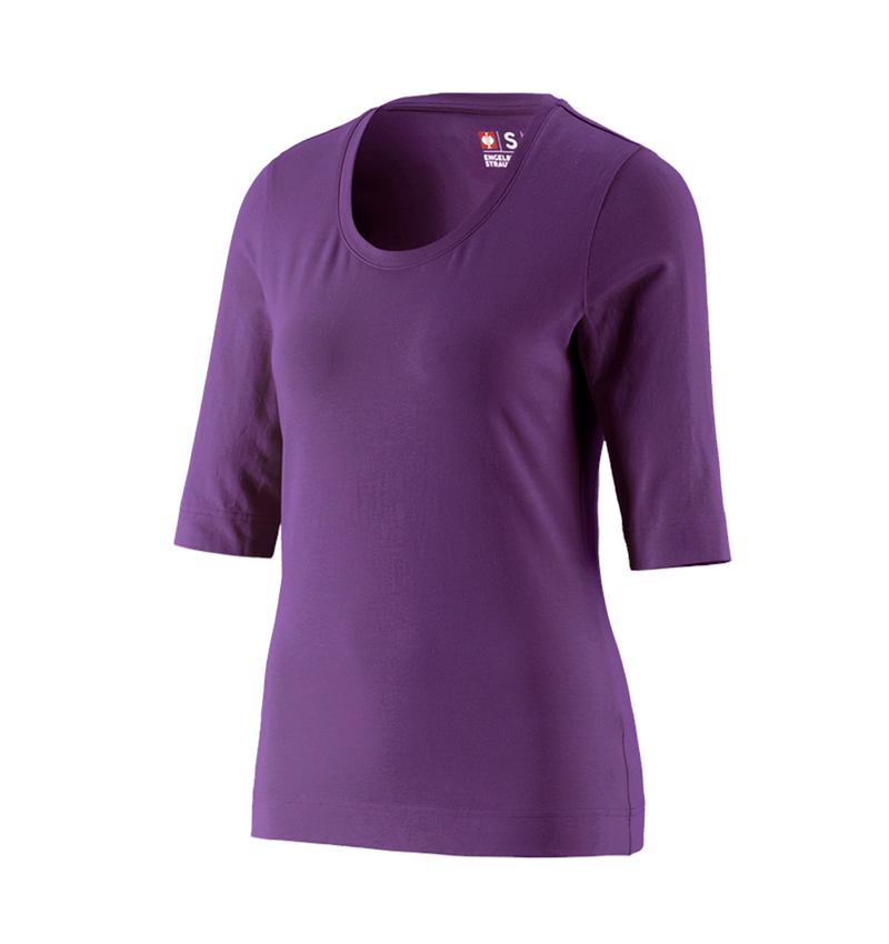 Themen: e.s. Shirt 3/4-Arm cotton stretch, Damen + violett