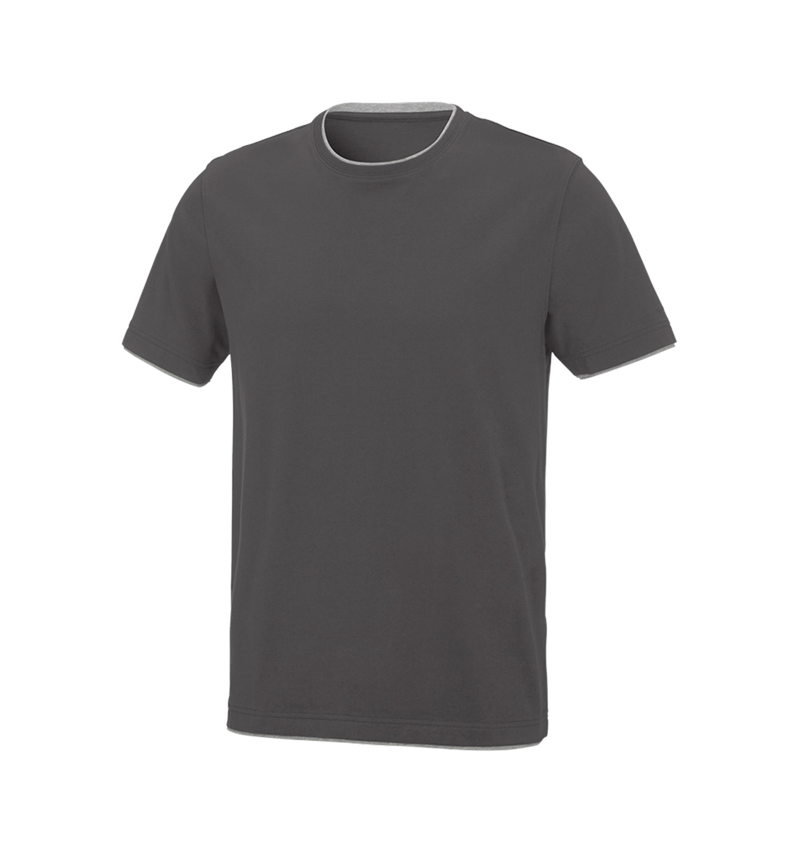Hauts: e.s. T-Shirt cotton stretch Layer + anthracite/platine 3