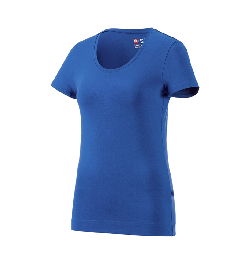 Hauts: e.s. T-shirt cotton stretch, femmes + bleu gentiane 4