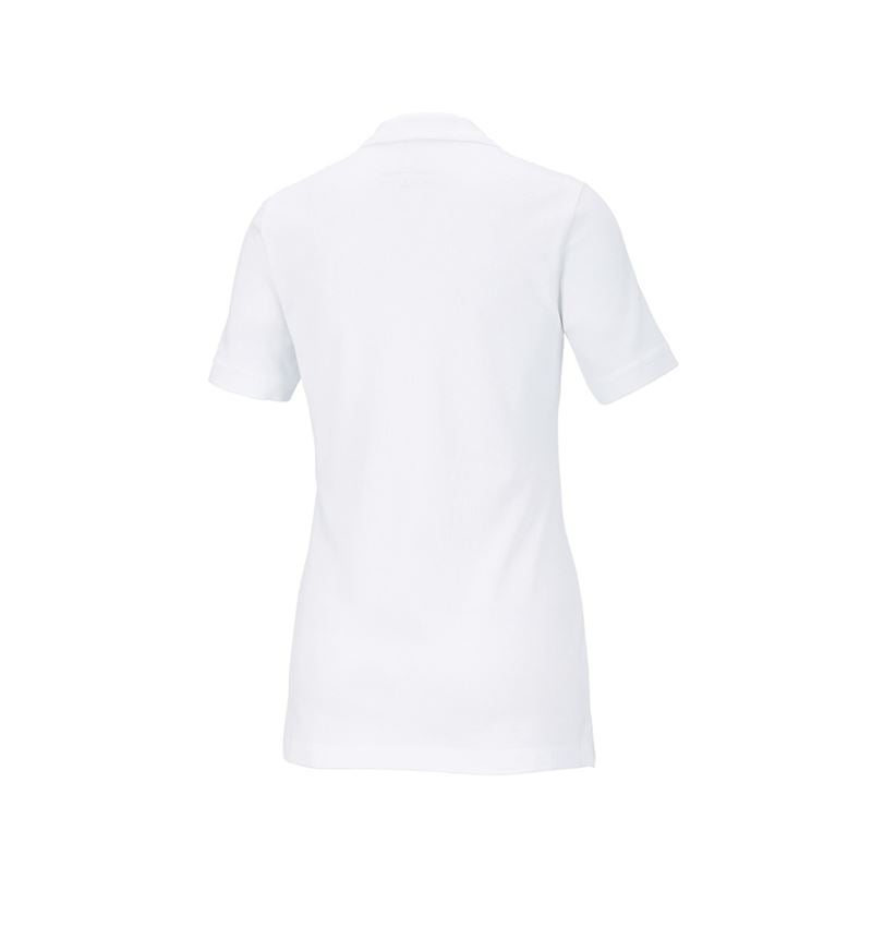 Themen: e.s. Piqué-Polo cotton stretch, Damen + weiß 3