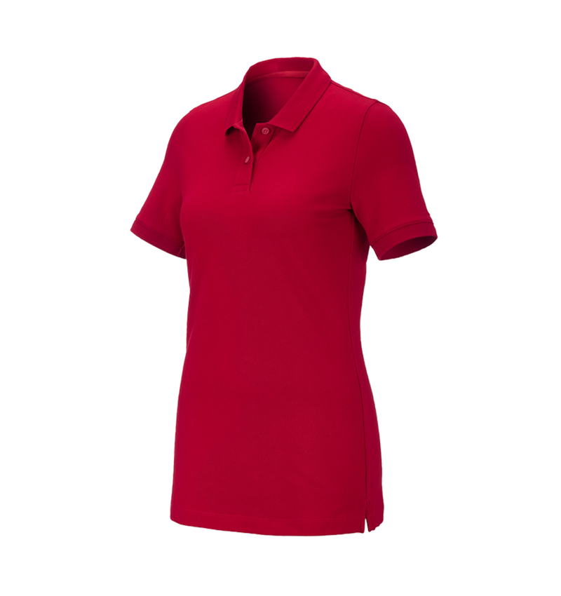 Themen: e.s. Piqué-Polo cotton stretch, Damen + feuerrot 2