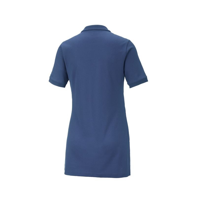 Hauts: e.s. Pique-Polo cotton stretch, femmes, long fit + cobalt 3