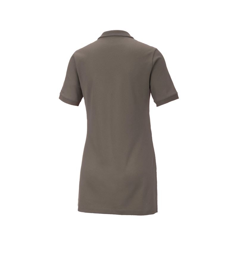 Hauts: e.s. Pique-Polo cotton stretch, femmes, long fit + pierre 3