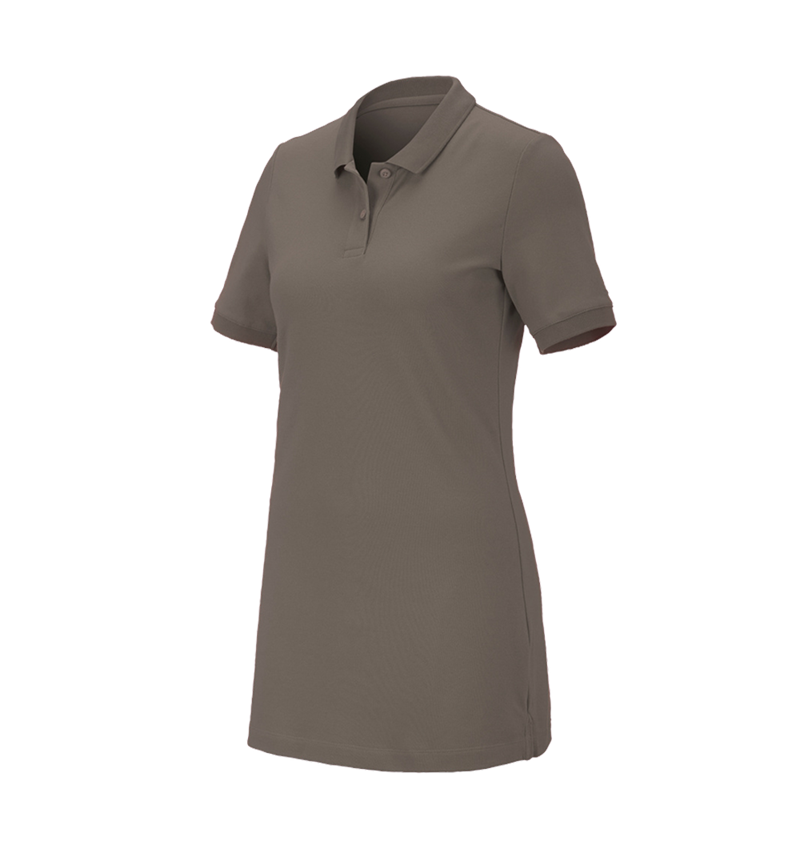 Hauts: e.s. Pique-Polo cotton stretch, femmes, long fit + pierre 2