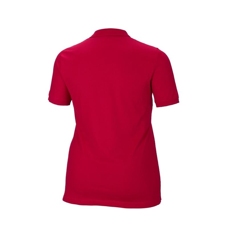 Themen: e.s. Piqué-Polo cotton stretch, Damen, plus fit + feuerrot 3