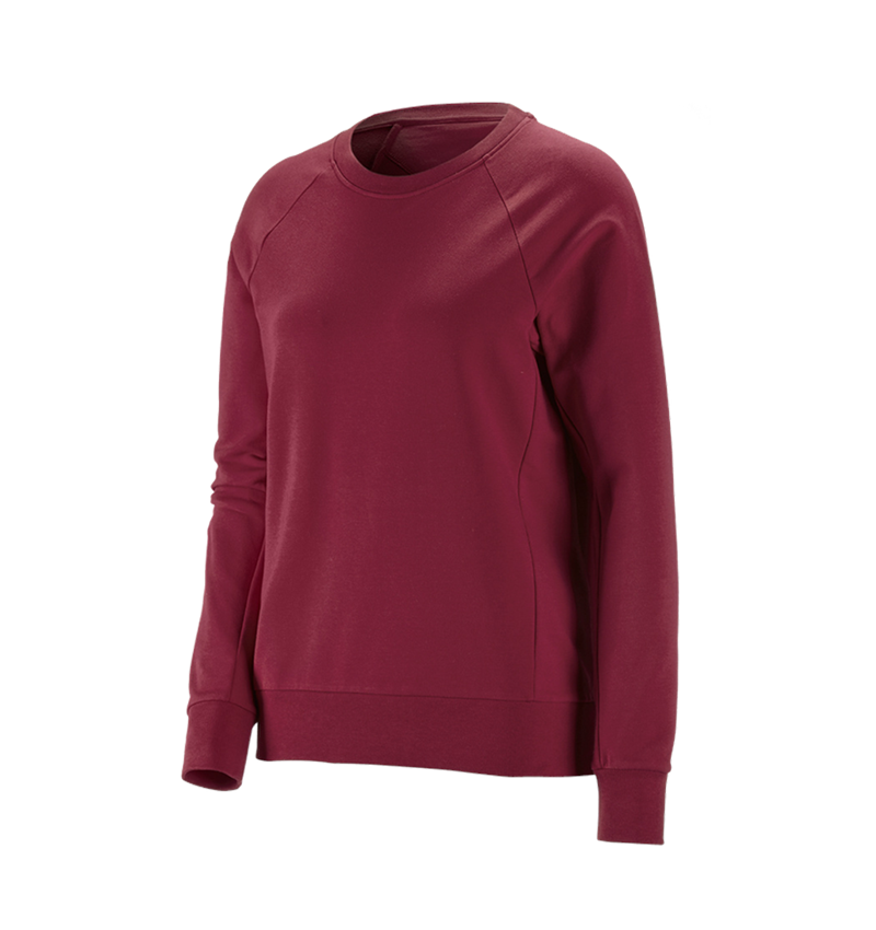 Hauts: e.s. Sweatshirt cotton stretch, femmes + bordeaux 1