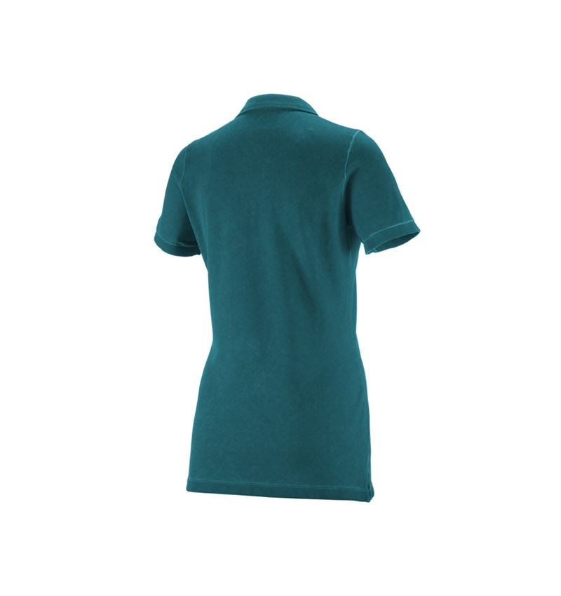 Hauts: e.s. Polo vintage cotton stretch, femmes + cyan foncé vintage 3