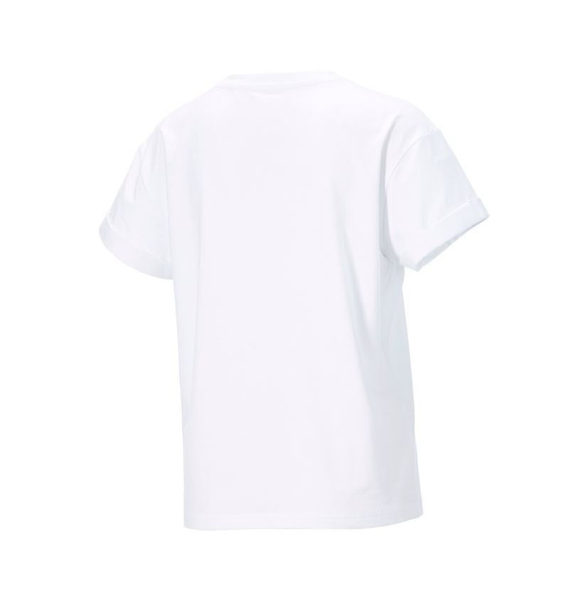 Shirts & Co.: e.s. T-Shirt cotton stretch rolled sleeve, Damen + weiß 5