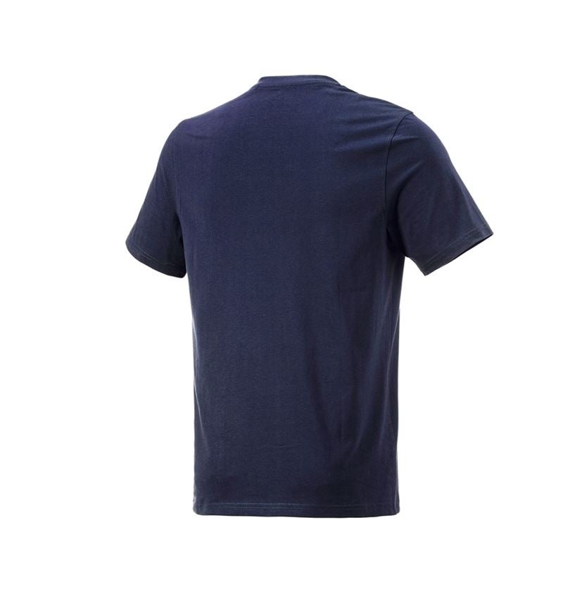 Hauts: e.s. T-shirt cotton V-Neck + bleu foncé 3