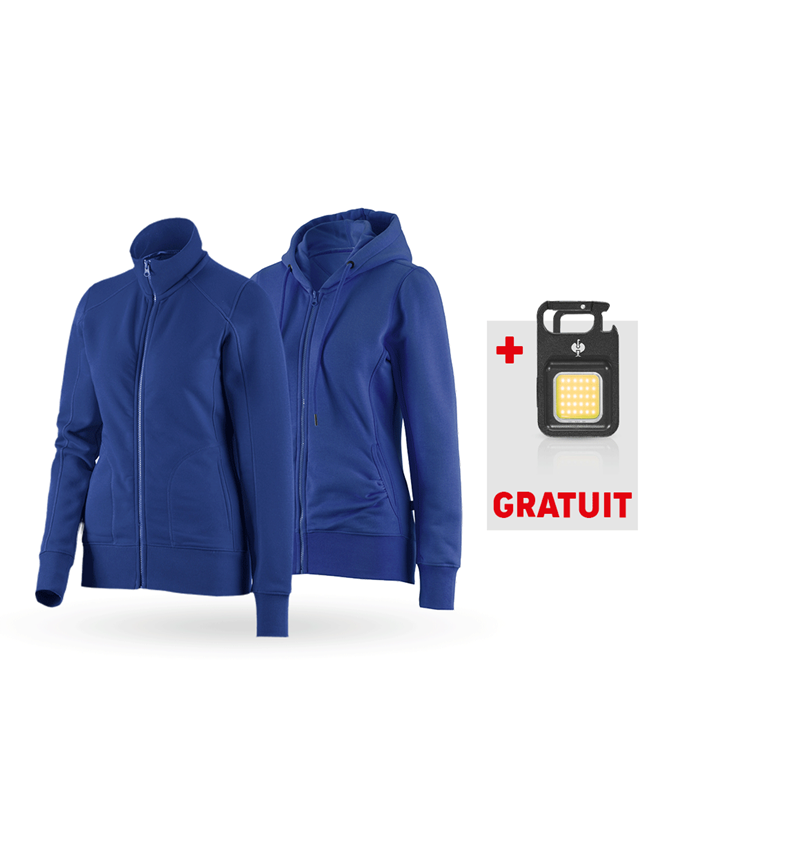 Cadeaux plus grands: KIT : Veste sweat+Hoody sweat zippé poly cotton,f. + bleu royal