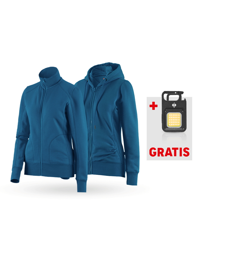 Bekleidung: SET: Sweatjacke + Hoody-Sweatjacke poly cotton, D. + atoll