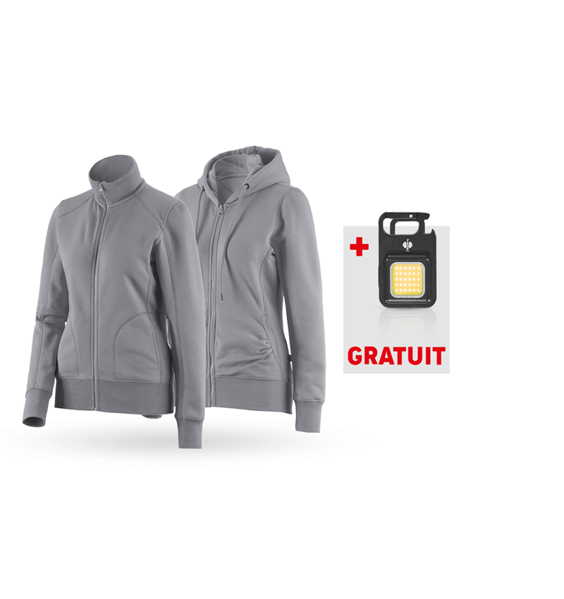 Vêtements: KIT : Veste sweat+Hoody sweat zippé poly cotton,f. + platine