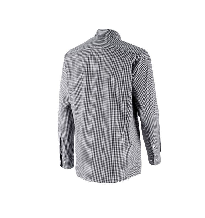 Hauts: e.s. Chemise de travail cotton stretch regular fit + noir à carreaux 5