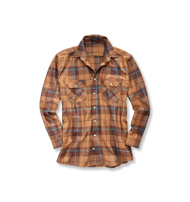 Shirts & Co.: Baumwoll-Hemd Hannover, normal lang + kastanie/haselnuss/dunkles petrol