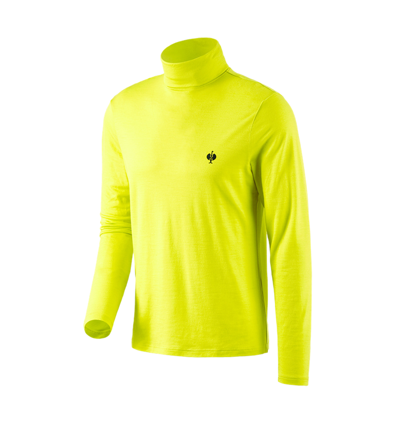 Shirts & Co.: Rollkragenshirt Merino e.s.trail + acidgelb/schwarz 3